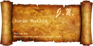 Jurák Matild névjegykártya